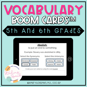 Preview of Vocabulary for Middle Schoolers: Boom Cards™ Speech Therapy