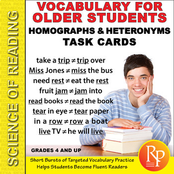 Preview of Science of Reading: Vocabulary for Older Students Homographs & Heteronyms