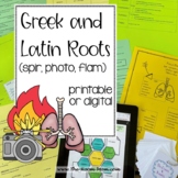 Vocabulary from Roots, spir, photo, flam (distance learnin