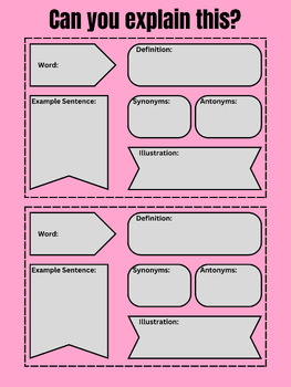 Preview of Vocabulary graphic organizer