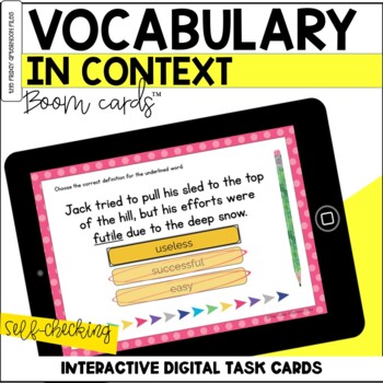 Preview of Vocabulary in Context BOOM™ Cards