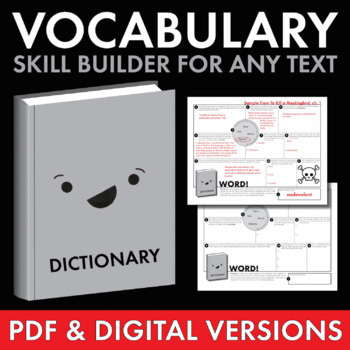 Preview of Vocabulary Builder, PDF & Google Drive worksheet, Use with ANY text, Grades 6-12