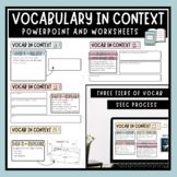 Vocabulary in Context PowerPoint + Worksheets