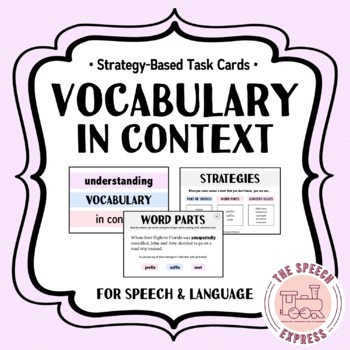 Preview of Vocabulary in Context: Strategy-Based Task Cards for Middle or High School