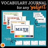 Vocabulary list building book: science, social studies, al