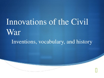 Preview of Vocabulary of Civil War Innovations