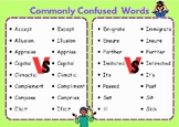 Vocabulary's Commonly Confused Words Flashcards for Teache