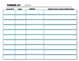 Vocabulary worksheets for standards based grading roots, a