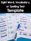 EDITABLE! Vocabulary/Sight Word/ Spelling Test Template