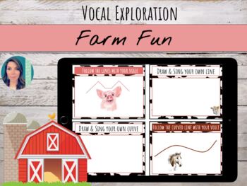 Preview of Vocal Exploration Activity: Farm Theme | Task Cards