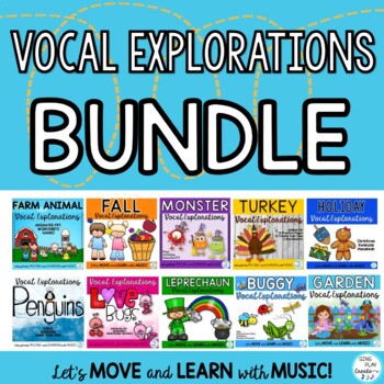 Preview of Vocal Explorations, Singing Warm Ups, Elementary Music: School Year BUNDLE