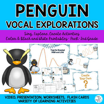 Preview of Vocal Explorations and Music Lesson: Penguin Winter Music Class Activities