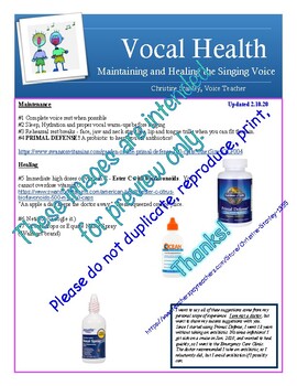 Preview of Vocal Health and Healing Your Voice