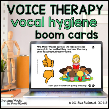 Preview of Vocal Hygiene Boom Cards™ for Voice Therapy