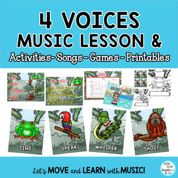 Preview of Music Lesson Four Voices: Games, Posters, Songs, Activities K-3