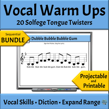 Preview of Solfege Activities - Vocal Warm Ups for Choir and Music Class Bundle