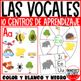 Las vocales 10 centros de aprendizaje Vowels Spanish learn