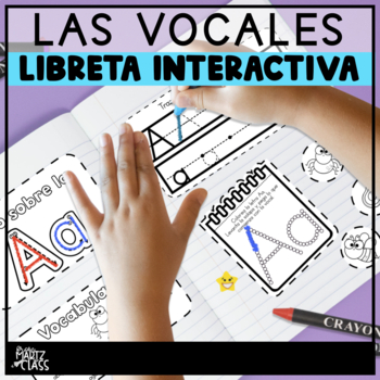 Preview of Vocales Libreta Interactiva Kindergarten