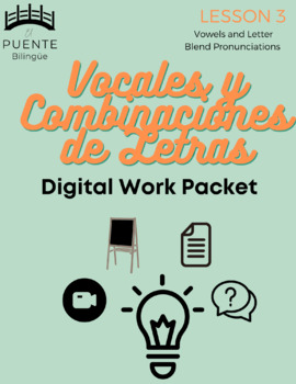 Preview of Vocales y Combinaciones de Letras - Packet - Beginners Spanish - Lesson 3