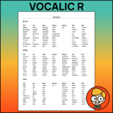 Vocalic /R/ Word Lists