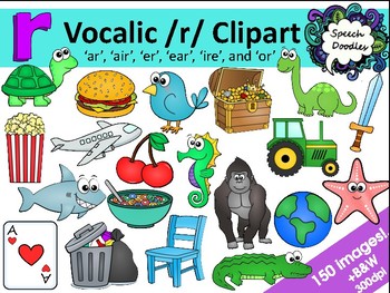 Preview of Vocalic R clipart bundle - 150 images! - R controlled vowel Clipart - Bossy R