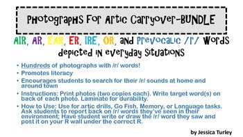 Preview of Vocalic and Prevocalic /r/ Photos for Artic Carryover: Bundle-ALL INCLUDED!