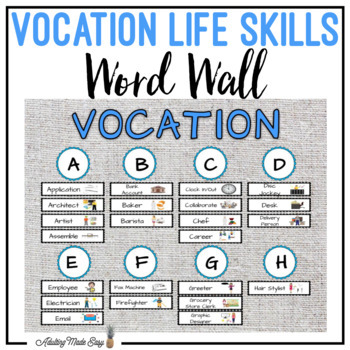 Preview of Vocation Life Skills Word Wall