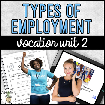 Preview of Vocation Unit 2 Bundle - Types of Employment
