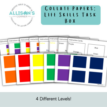 Preview of Collate Papers: Life Skills Task Box