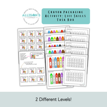 Preview of Crayon Packaging Activity: Life Skills Task Box