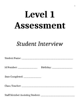 Preview of Vocational Assessment For Special Needs Students