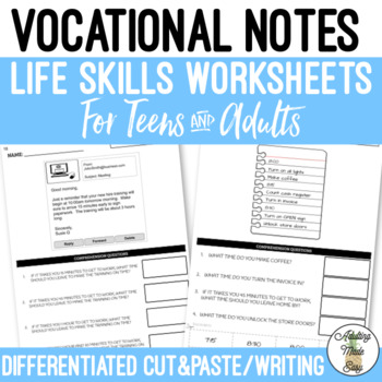 Preview of Vocational Notes Worksheets Distance Learning