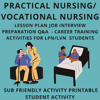 Preview of Vocational Nursing Lesson Plans - Job Interview Prep Activity  Practical Nursing