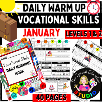 Preview of Vocational Skills BUNDLE Autism Special Education Employment January 1&2