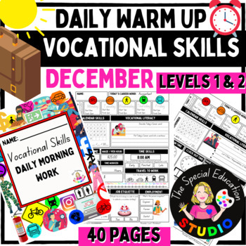 Preview of Vocational Skills BUNDLE Autism Special Education Workbook Employment Skills DEC