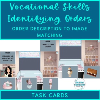 Preview of Vocational Skills Ice Cream Shop Worker Identifying Single Item Orders Task