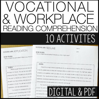 Preview of Vocational Skills Reading Comprehension