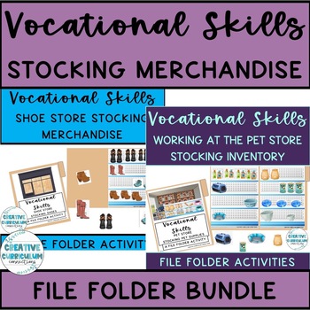 Preview of Vocational Skills Retail Store Shop Stocking Merchandise File Folders Bundle