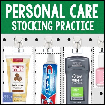 Preview of Vocational Stocking Practice with Personal Care Products Work Task Box Activity