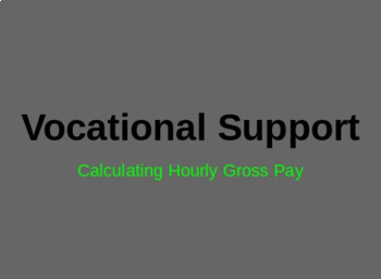 Preview of Vocational Support- Calculating Gross Pay