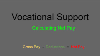 Preview of Vocational Support- Calculating Net Pay
