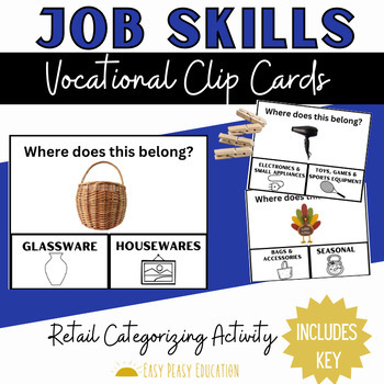 Preview of Vocational Task Cards | Working Retail | Life Skills 
