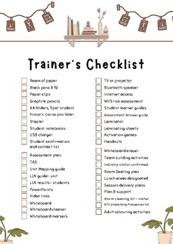 Preview of Vocational Training Checklist for Trainers