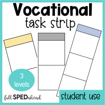 Preview of Independent Vocational Work Task Strips for Student Visuals from Work Boxes