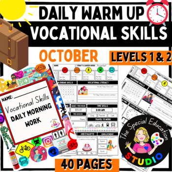 Preview of Vocational life Skills Functional BUNDLE Special Education Job October Careers