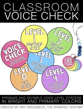Preview of Voice Level Chart with EDITABLE Posters