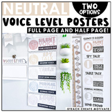 Voice Level Chart Posters - Neutral Classroom Decor