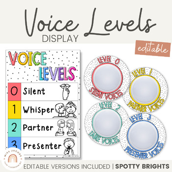 Preview of Voice Level Display | Push Lights Noise Chart | SPOTTY BRIGHTS Classroom Decor