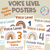 Voice Level Posters Boho Rainbow Theme Class Management