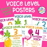 Voice Level Posters Flamingo Tropical Pineapple Class Management